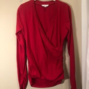 CABI red long sleeve top